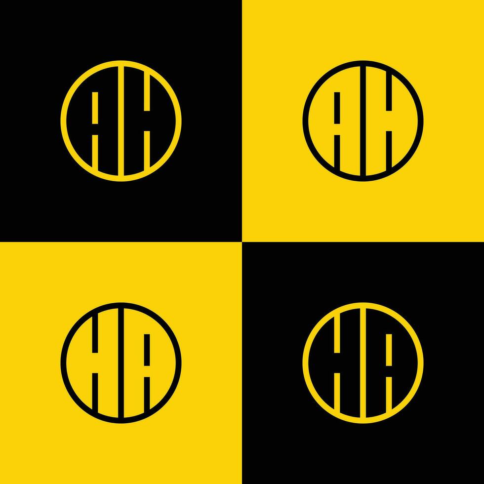semplice ah e ah lettera cerchio logo impostare, adatto per attività commerciale con ah o ah iniziale. vettore