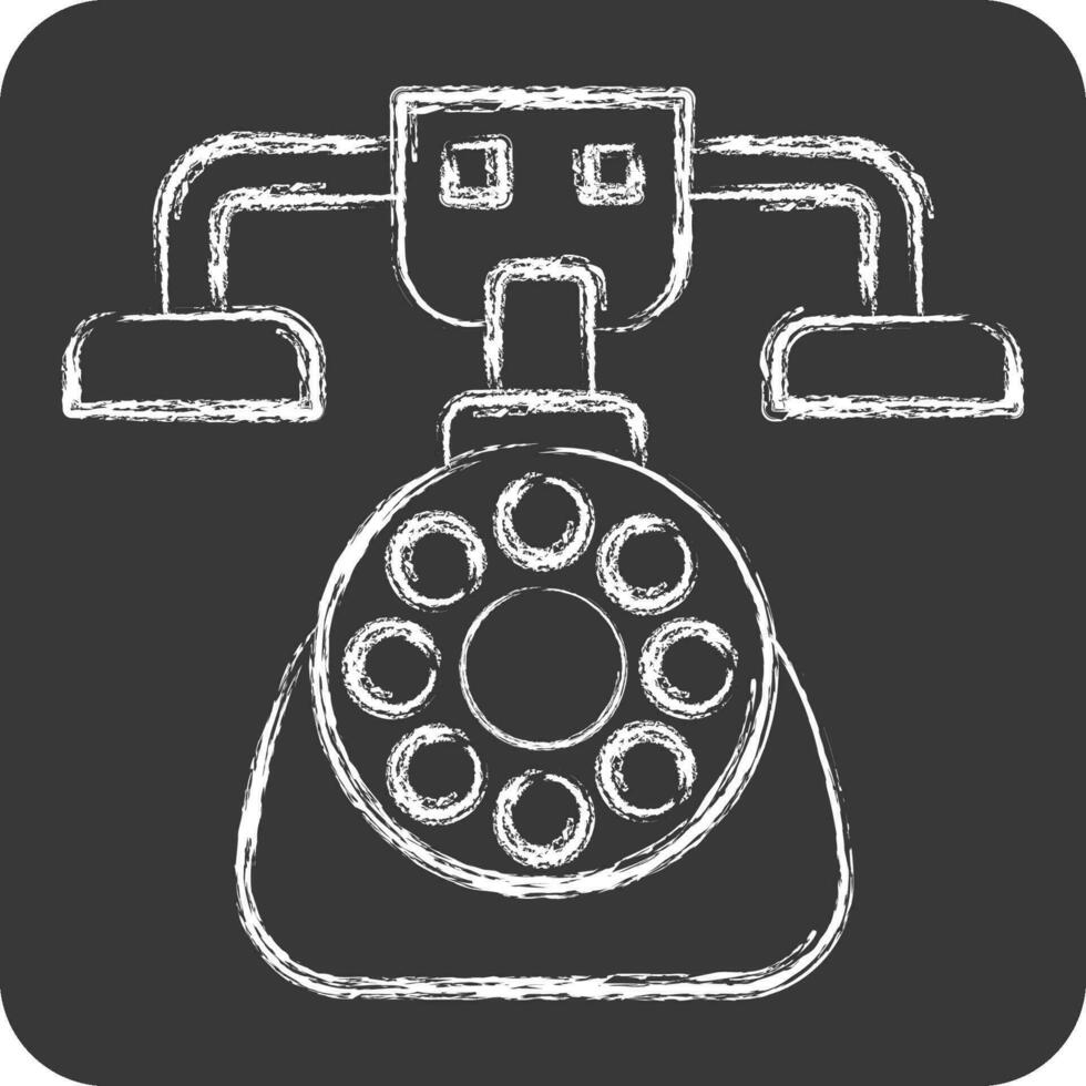 icona Telefono. relazionato per Vintage ▾ decorazione simbolo. gesso stile. semplice design modificabile. semplice illustrazione vettore