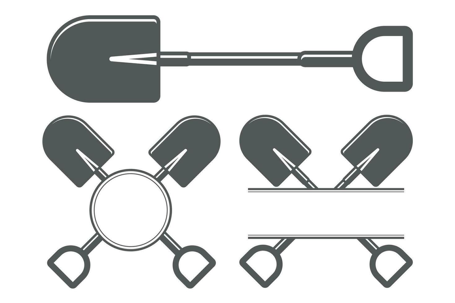 pala vettore monogramma, pala silhouette monogramma, lavoratore elementi, lavoro duro e faticoso attrezzatura, costruzione utensili monogramma, clipart, giardino attrezzo monogramma, pala