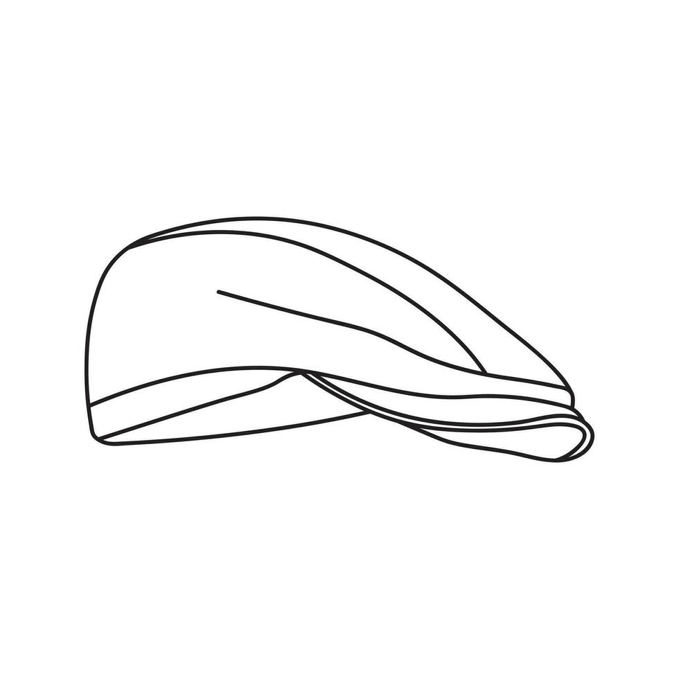 mano disegnato bambini disegno cartone animato vettore illustrazione golf berretto isolato su bianca sfondo