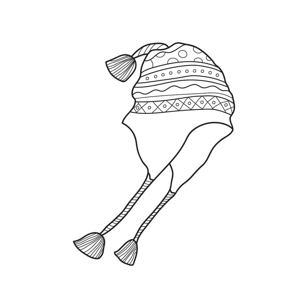 mano disegnato bambini disegno cartone animato vettore illustrazione chullo cappello isolato su bianca sfondo