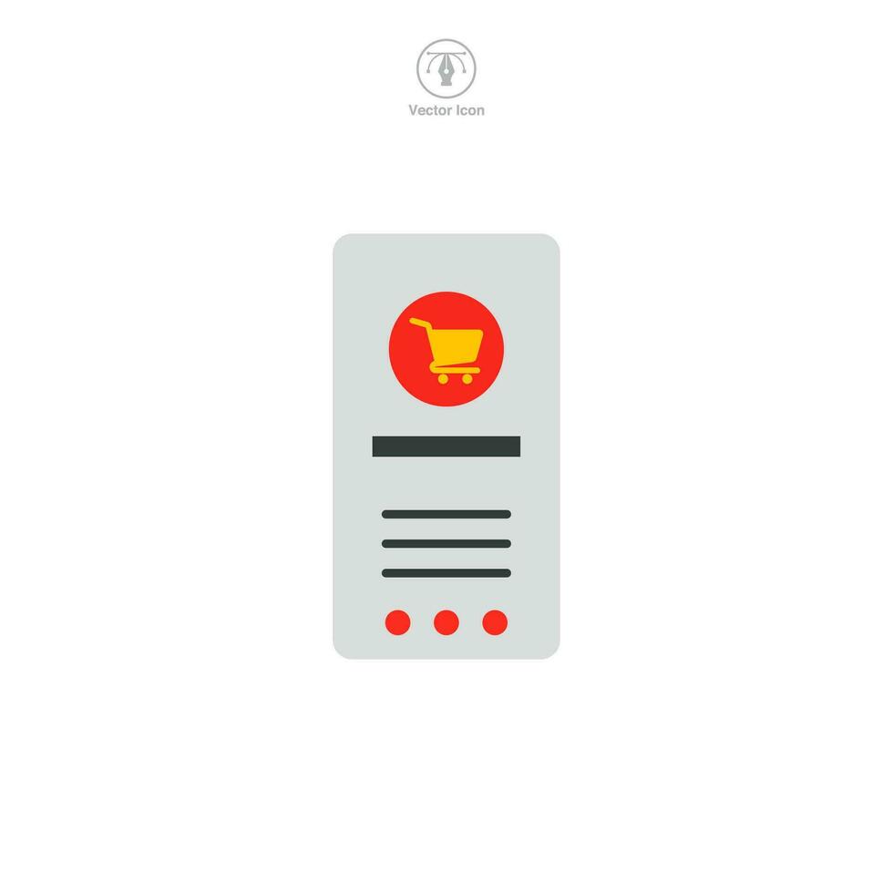 mobile Telefono con shopping App icona simbolo vettore illustrazione isolato su bianca sfondo
