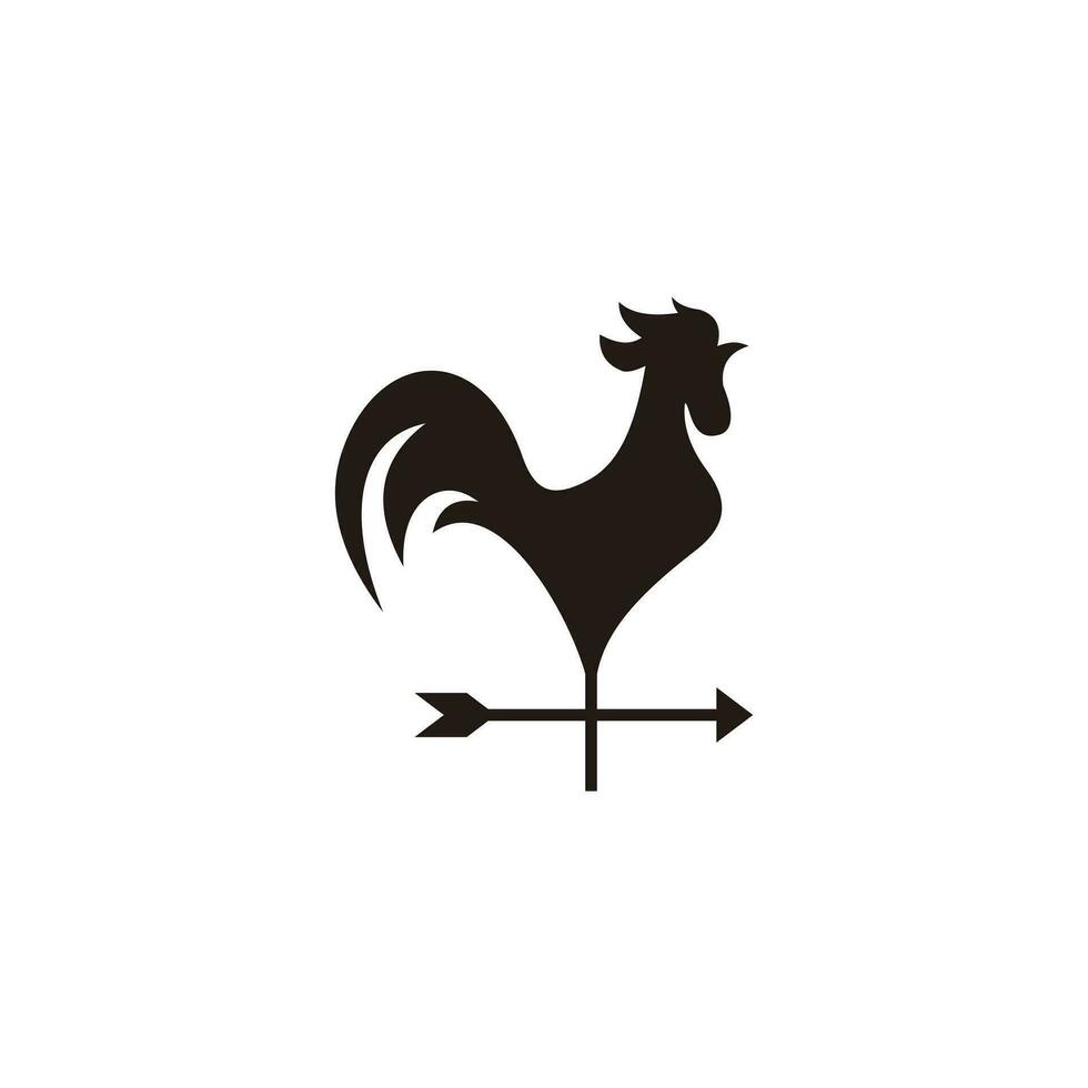 semplice Gallo freccia logo disegno, Gallo freccia misurare aria direzione icona vettore