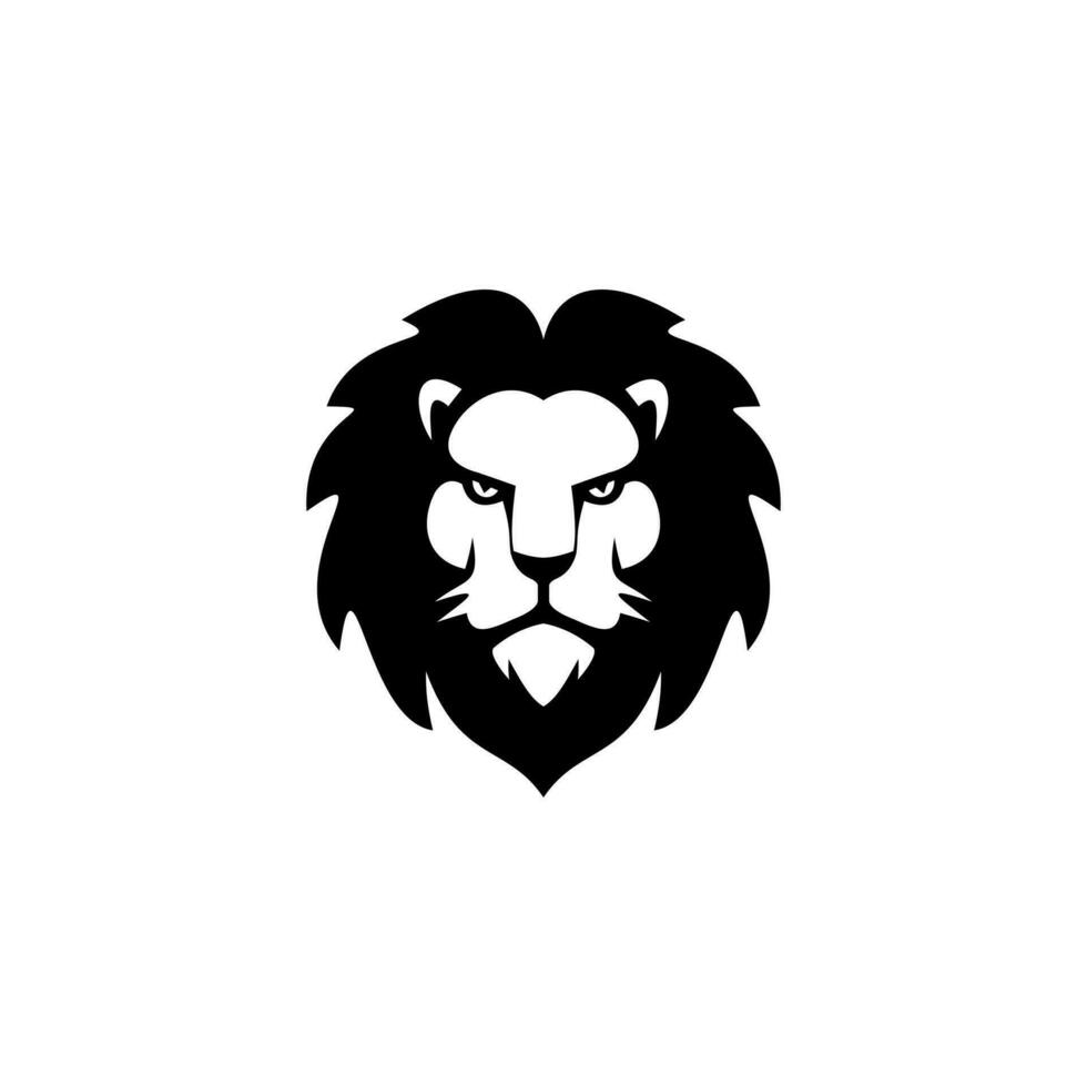 semplice Leone testa icona vettore illustrazione, Leone logo design