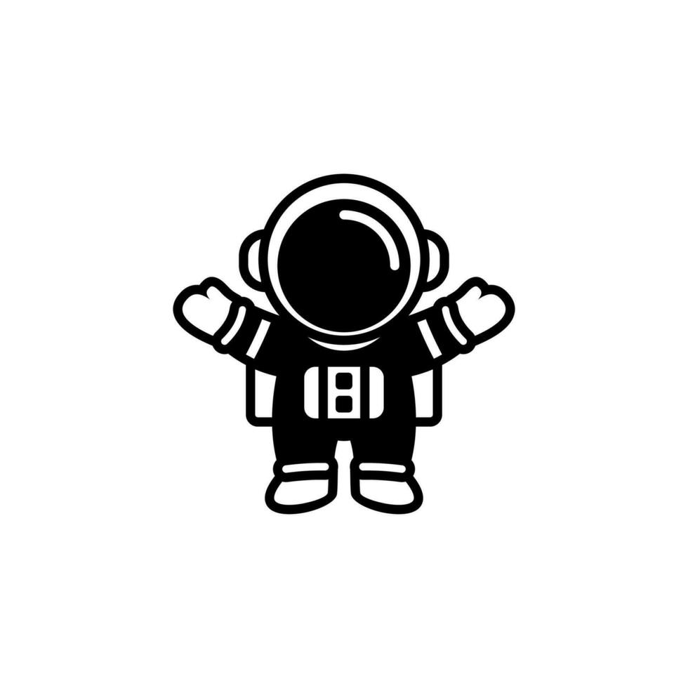 carino astronauta icona illustrazione vettore, astronauta logo vettore