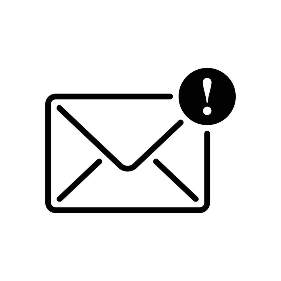 e-mail icona con avvertimento notifica vettore