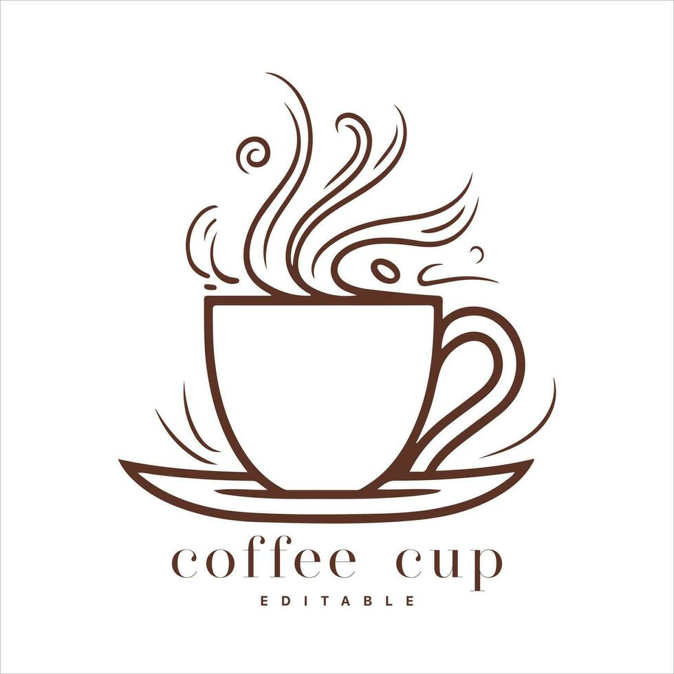 caffè negozio logo modello, naturale astratto caffè tazza con vapore, caffè Casa emblema, creativo bar logotipo, moderno di moda simbolo design vettore illustrazione isolato su bianca sfondo cartello