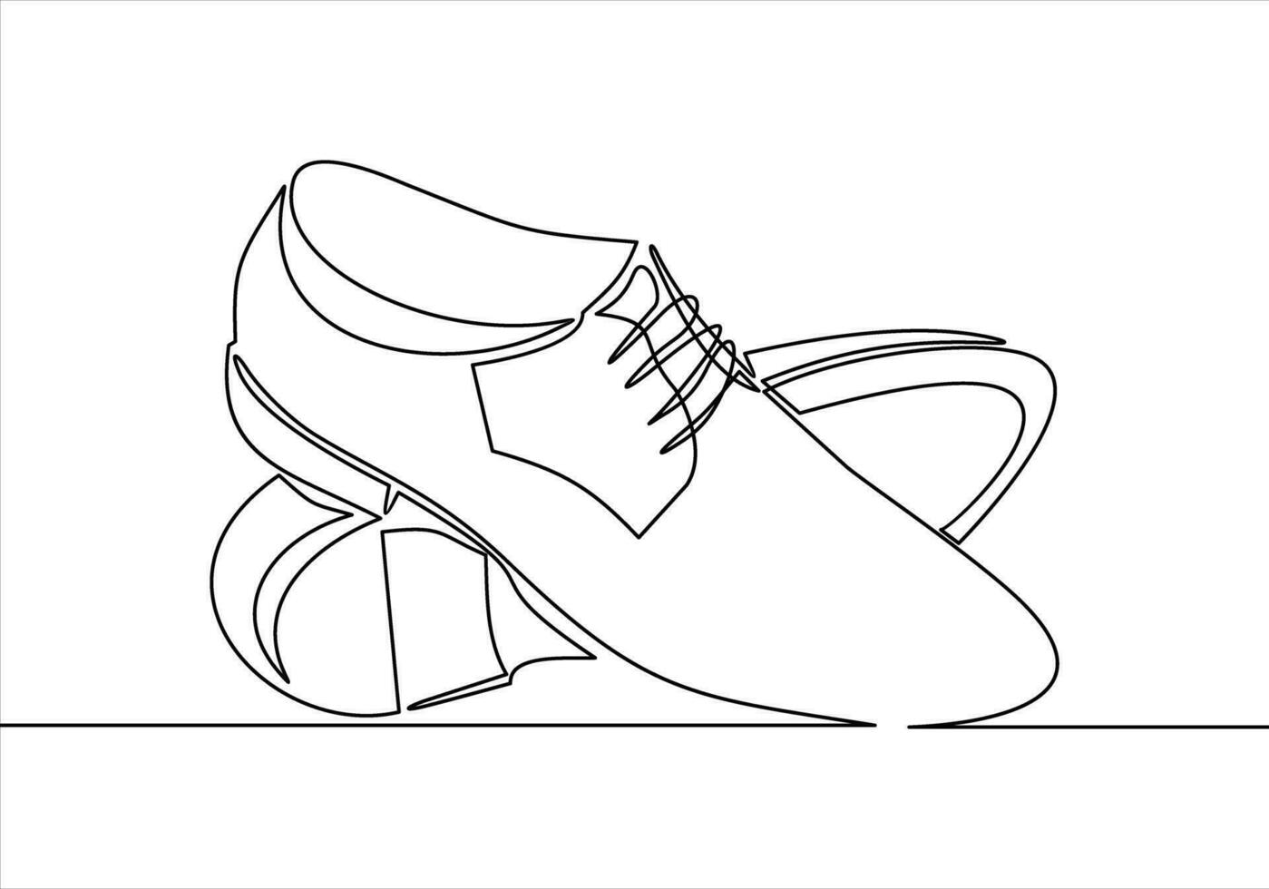 Uomini scarpe continuo uno linea disegno minimalismo design vettore