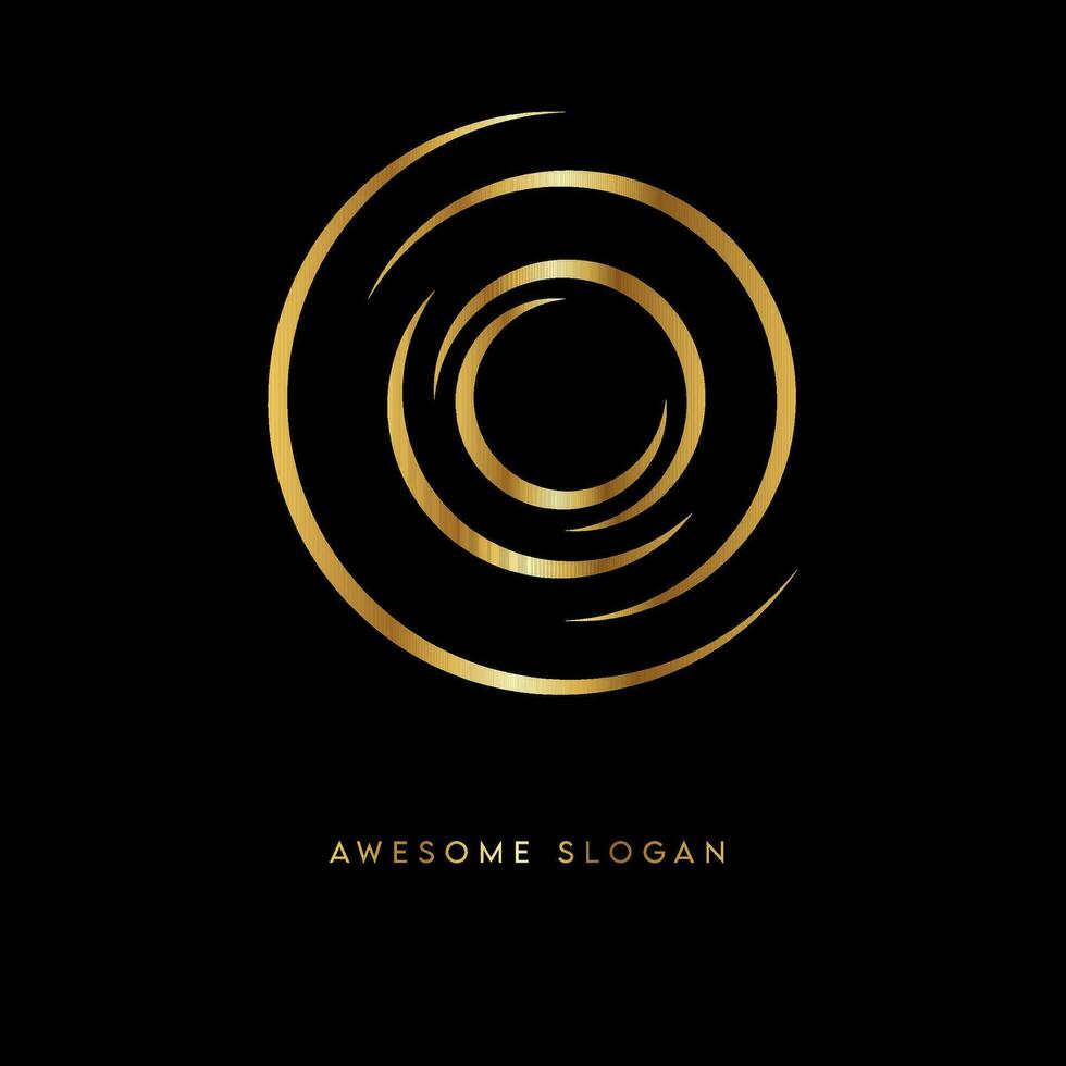 astratto d'oro raggiante brillante cerchio Linee influenzare il vettore sfondo uso per moderno design logo