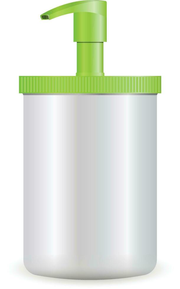 originale forma plastica bottiglia con distributore pompa per gel, schiuma o liquido sapone. pronto per il tuo design. Prodotto Imballaggio vettore eps10