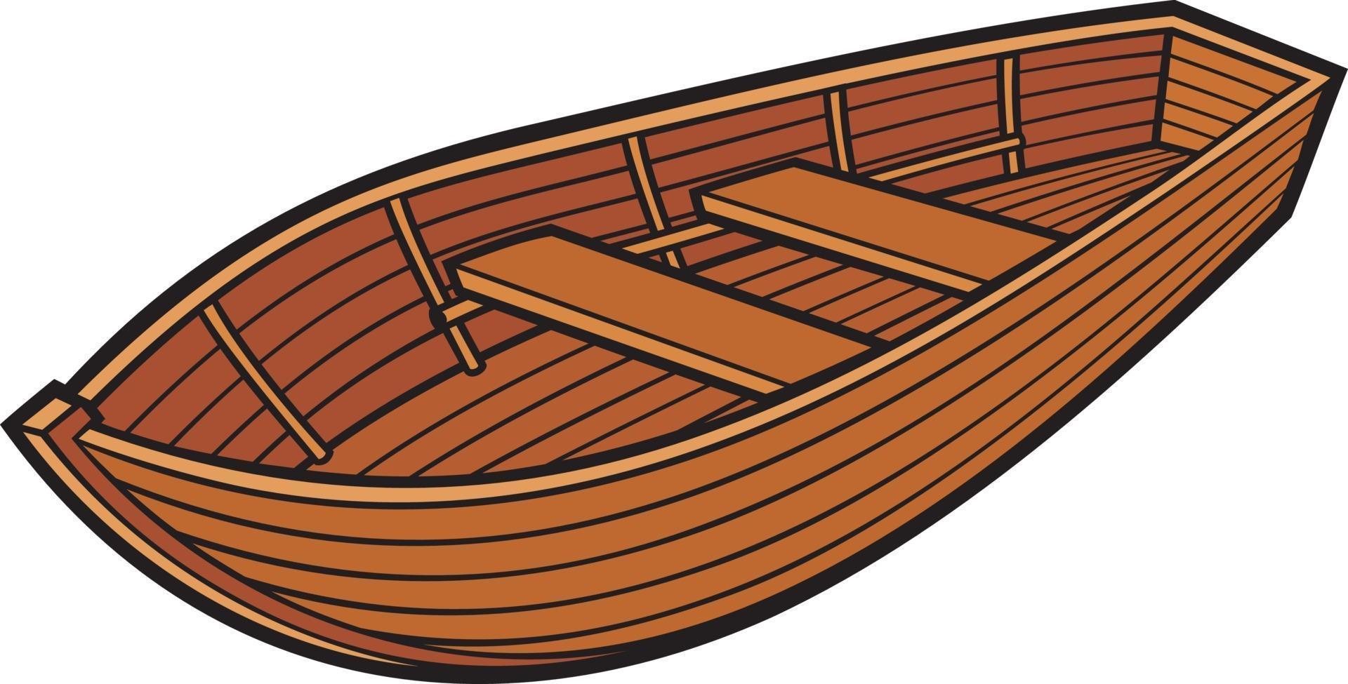 icona della barca in legno vettore