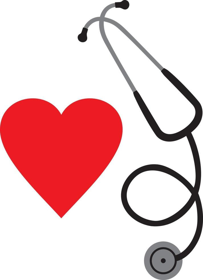 stetoscopio medico e cuore vettore