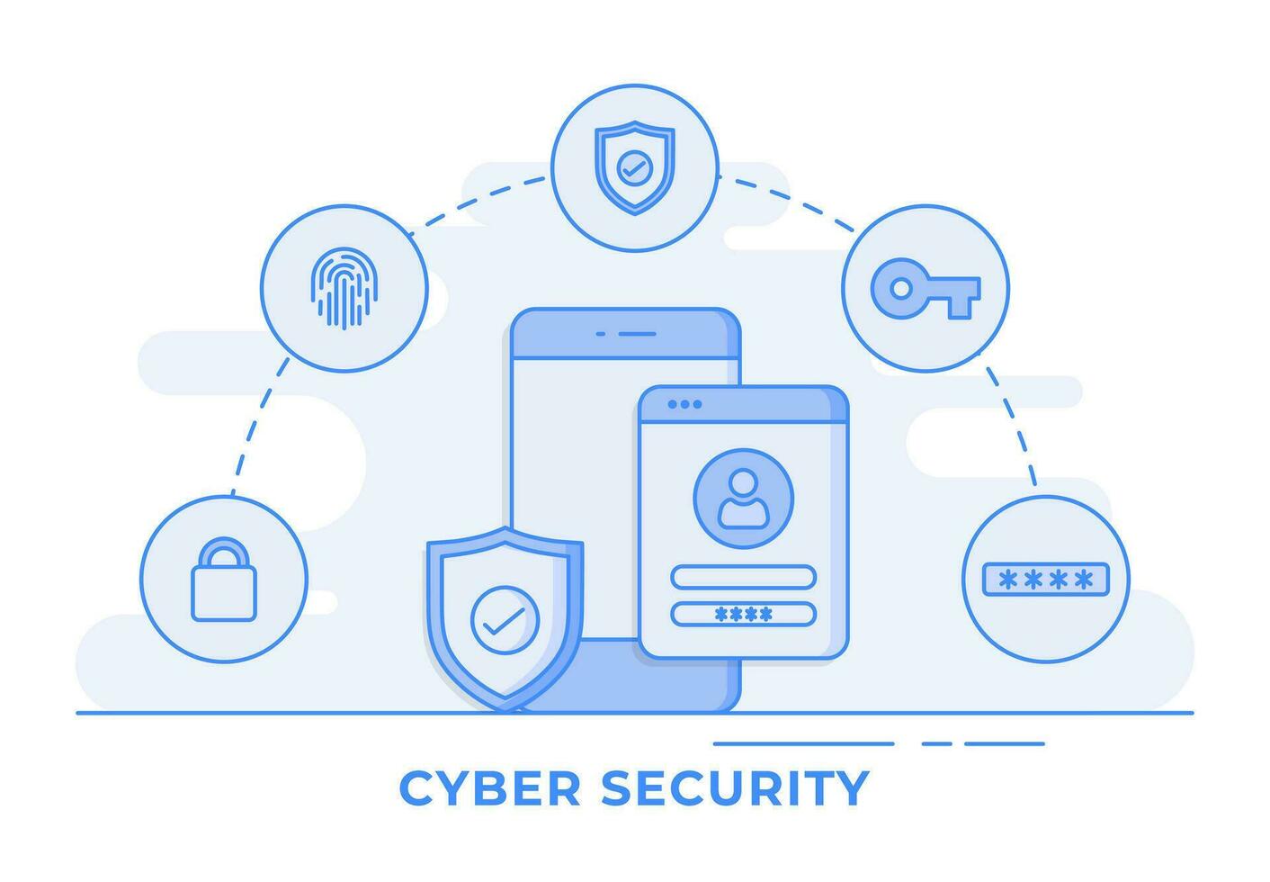 informatica sicurezza, dati sicurezza, account protezione, dati protezione concetto magro linea piatto illustrazione Infografica per atterraggio pagina, striscione, mobile app, ragnatela disegno, ui UX vettore