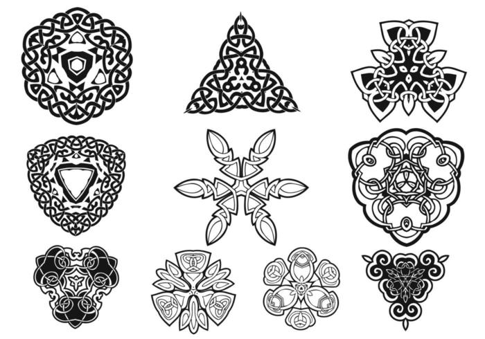 Pacchetto di ornamenti celtici vettoriale