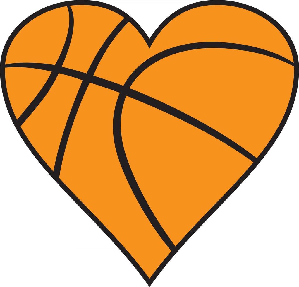 icona del cuore di basket vettore