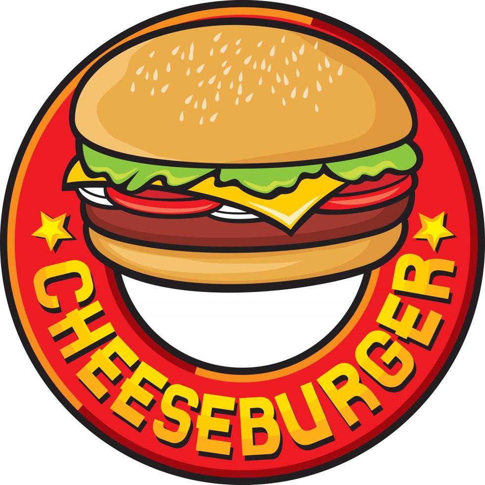 design dell'etichetta cheeseburger vettore