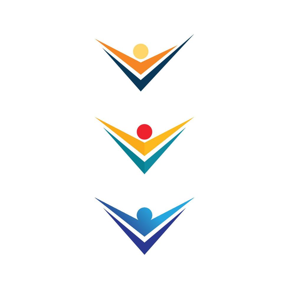 icona della cura della comunità del design del logo umano e delle persone vettore