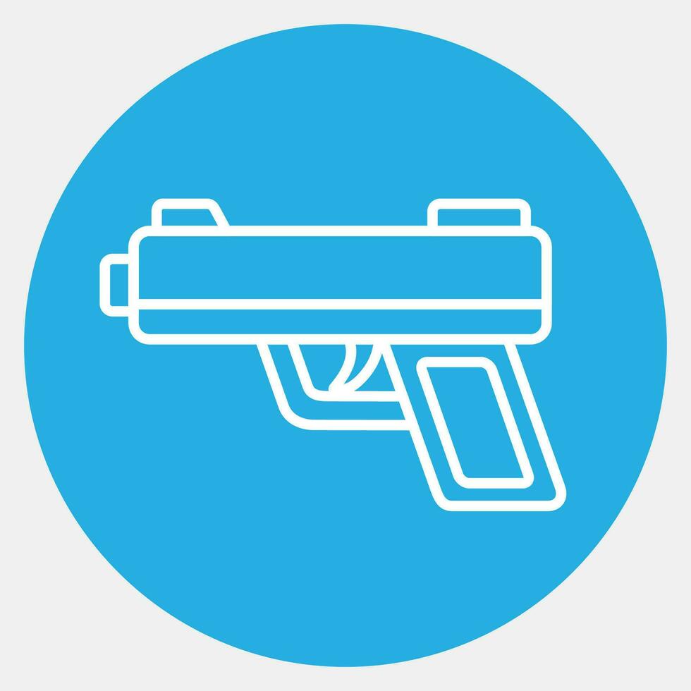 icona mano pistola. militare elementi. icone nel blu il giro stile. bene per stampe, manifesti, logo, infografica, eccetera. vettore