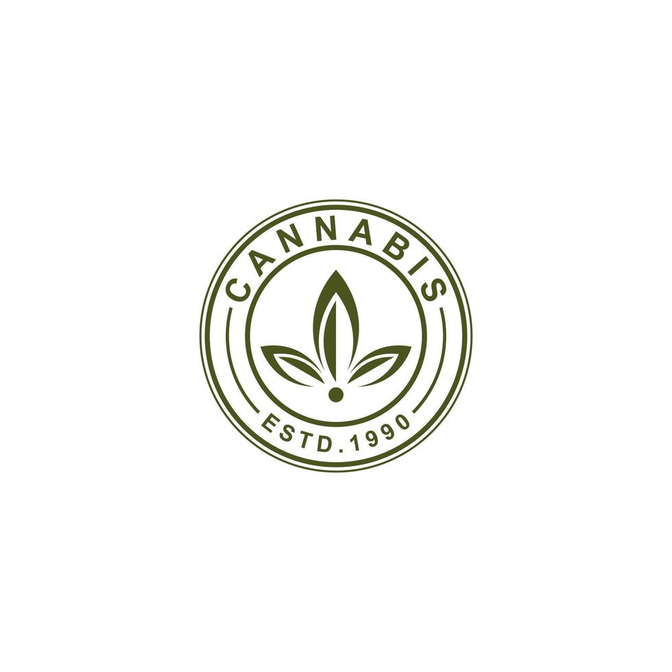 modello di logo di cannabis in sfondo bianco vettore