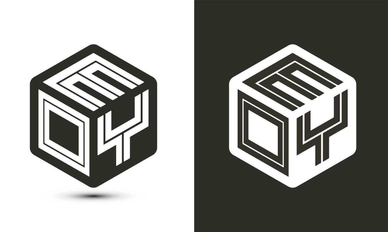 ehi lettera logo design con illustratore cubo logo, vettore logo moderno alfabeto font sovrapposizione stile.
