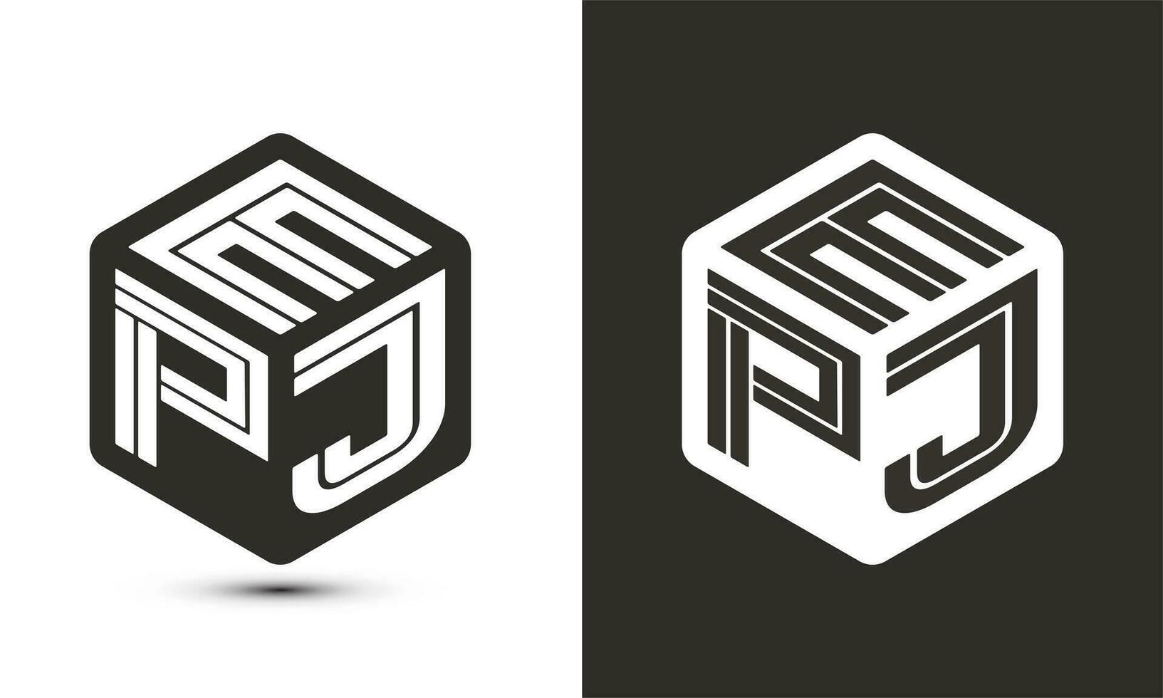 ep lettera logo design con illustratore cubo logo, vettore logo moderno alfabeto font sovrapposizione stile.