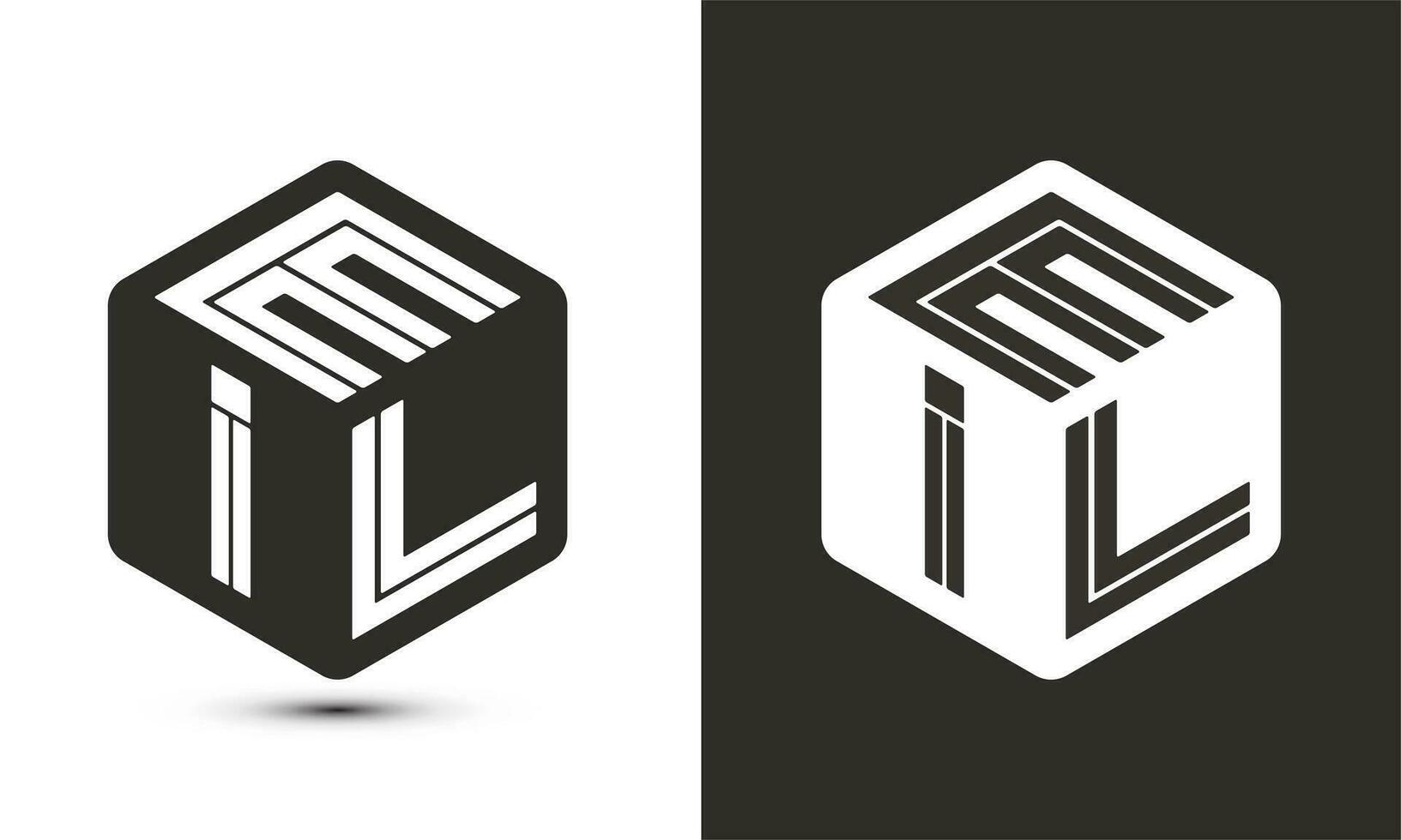 eil lettera logo design con illustratore cubo logo, vettore logo moderno alfabeto font sovrapposizione stile.