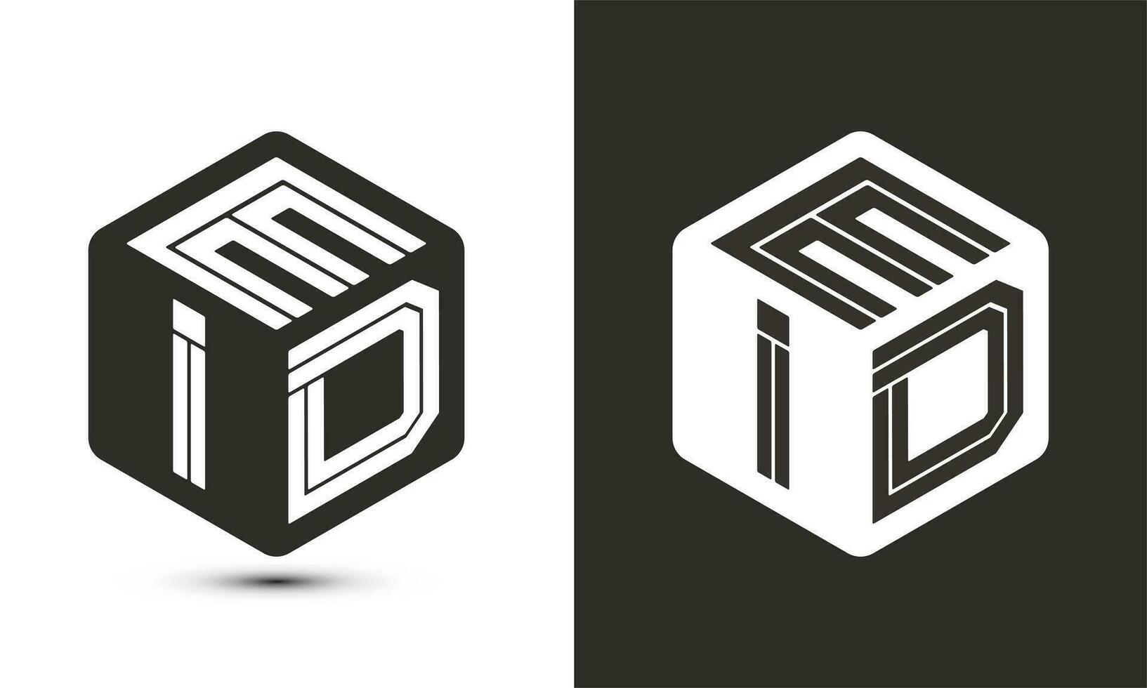 eid lettera logo design con illustratore cubo logo, vettore logo moderno alfabeto font sovrapposizione stile.