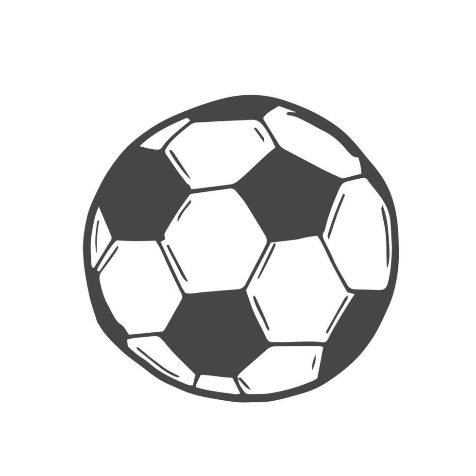 calcio palla icona nel scarabocchio stile isolato su bianca sfondo vettore
