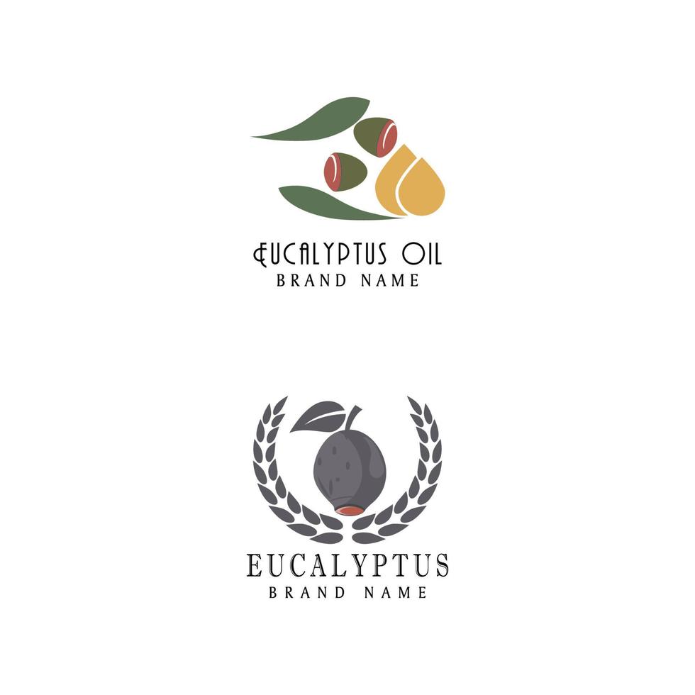 l'eucalipto lascia l'illustrazione di progettazione del modello di vettore di logo