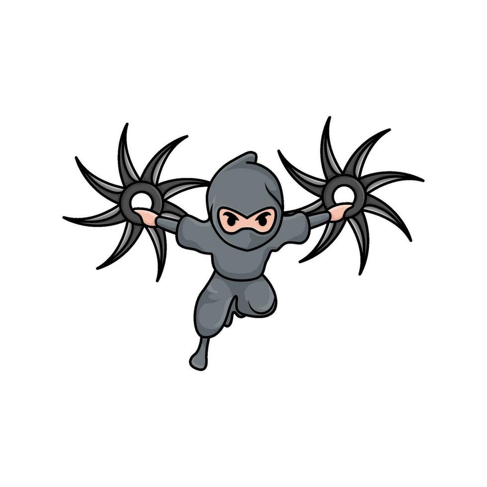 shuriken nel mano ninja illustrazione vettore