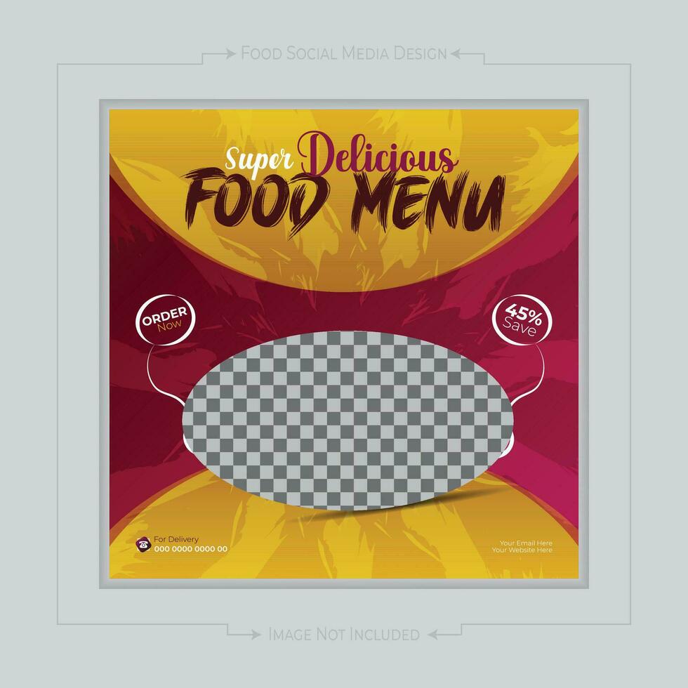 veloce cibo ristorante attività commerciale marketing sociale media inviare o ragnatela bandiera modello design con astratto sfondo. vettore