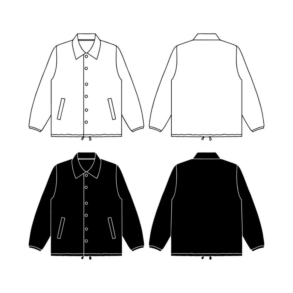 modello allenatore giacca illustrazione vettoriale design piatto contorno abbigliamento