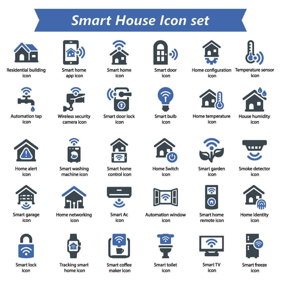 inteligente Casa icona impostato vettore