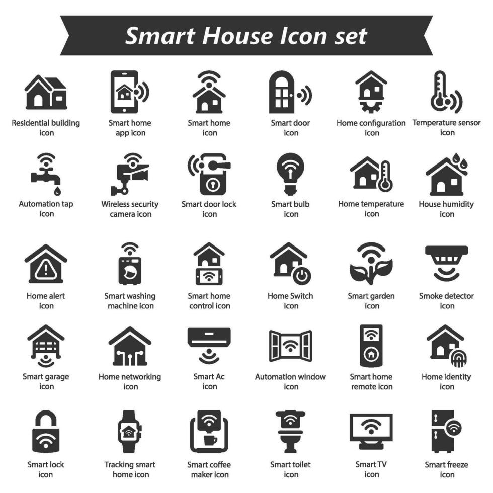 inteligente Casa icona impostato vettore