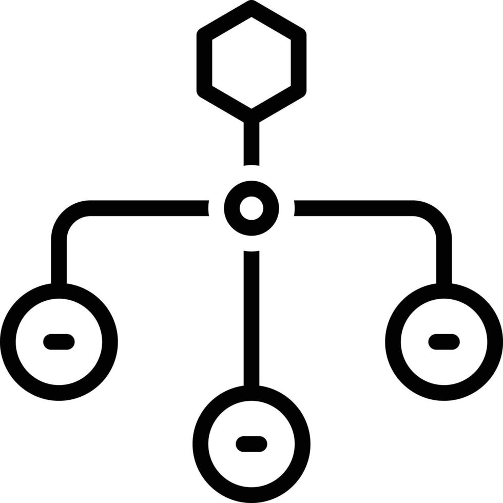 icona della linea per la struttura gerarchica vettore