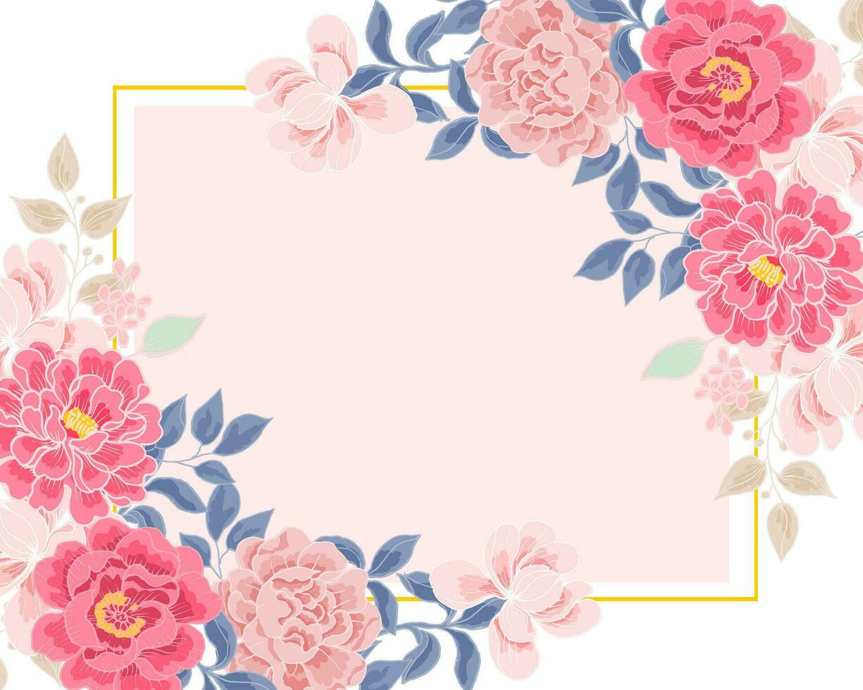 Vintage ▾ rosa mano disegnato rosa fiore senza soluzione di continuità confine vettore