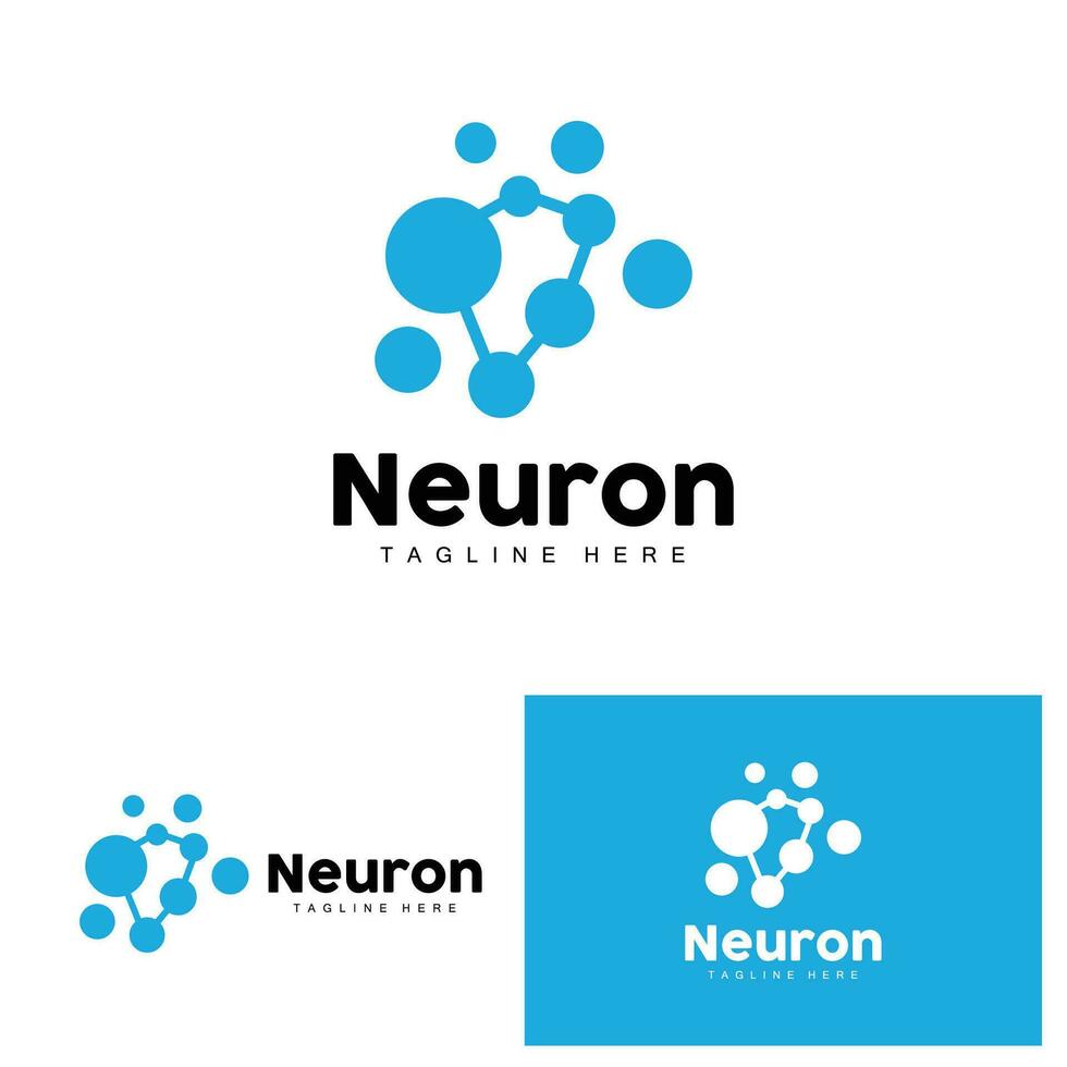 neurone logo design Salute illustrazione dna molecola nervo cellula astratto semplice illustrazione vettore