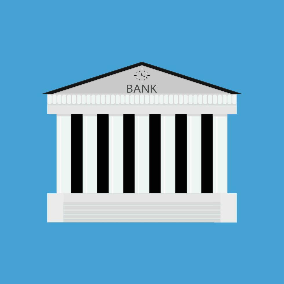banca edificio isolato. architettura banca, finanziario istituzione, architettonico classico esterno. vettore illustrazione