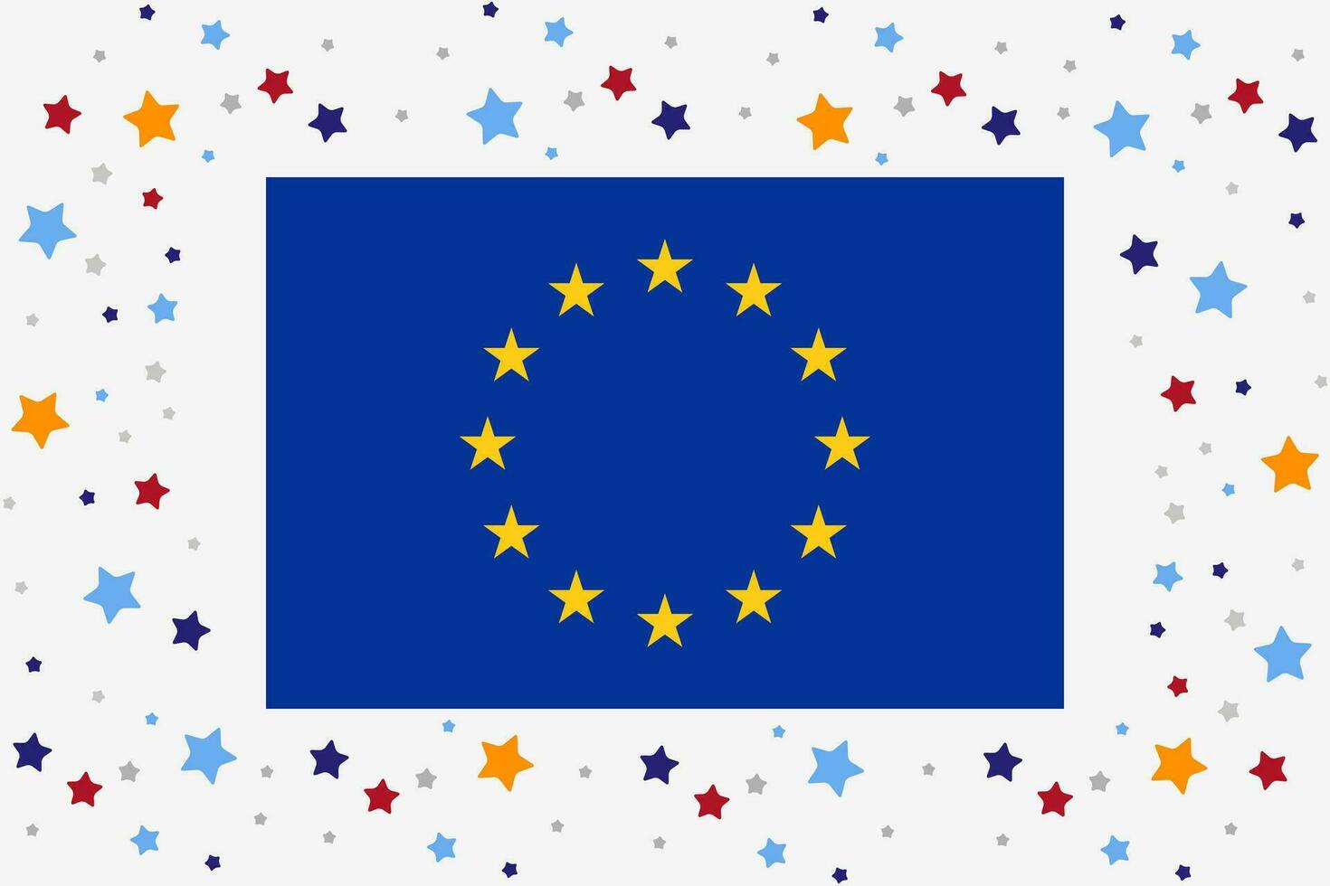 europeo unione bandiera indipendenza giorno celebrazione con stelle vettore