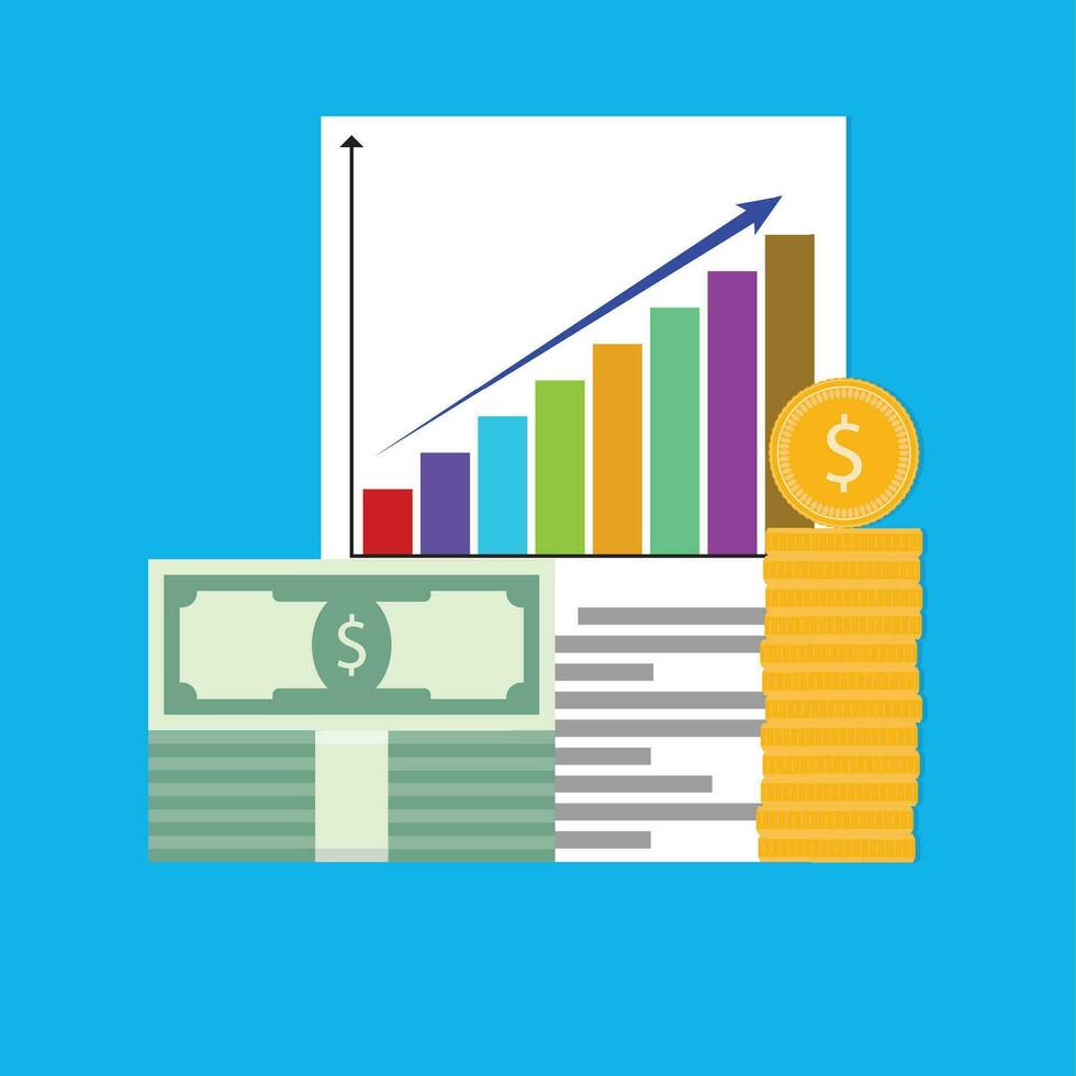 reddito aumentare grafico freccia. finanza gestione e finanziario crescita scorta, vettore illustrazione
