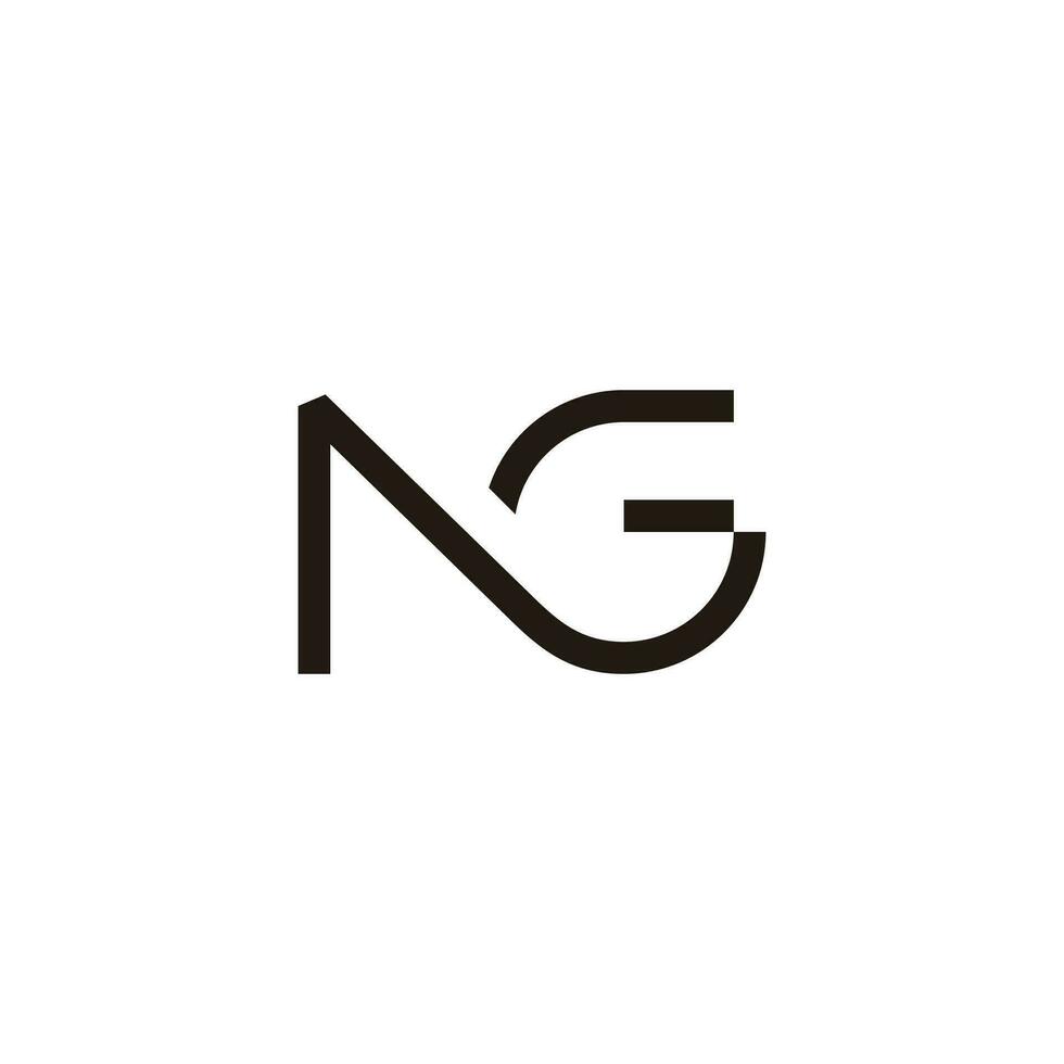 lettera ng semplice geometrico connesso linea logo vettore