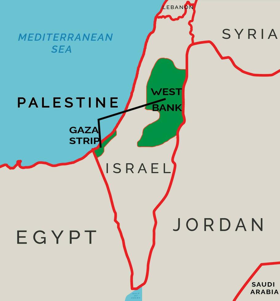 Palestina carta geografica vettore