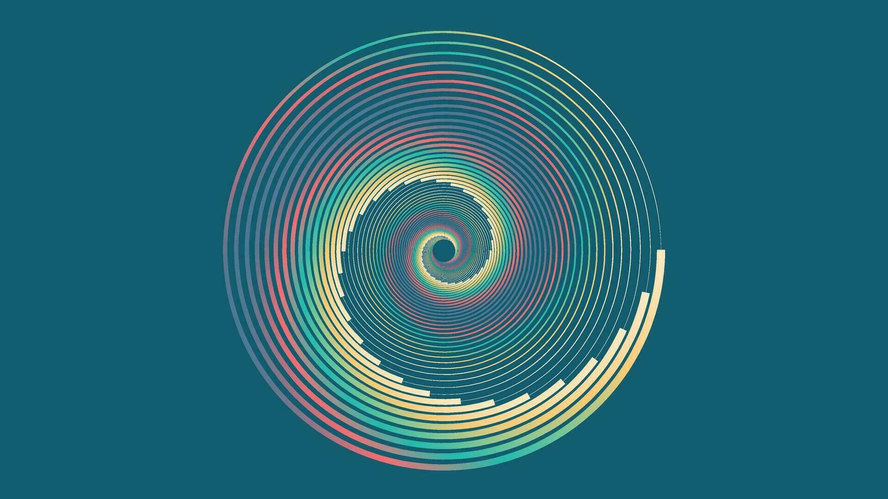 abstarct spirale il giro tratteggiata vortice logotipo sfondo nel buio blu colore. vettore