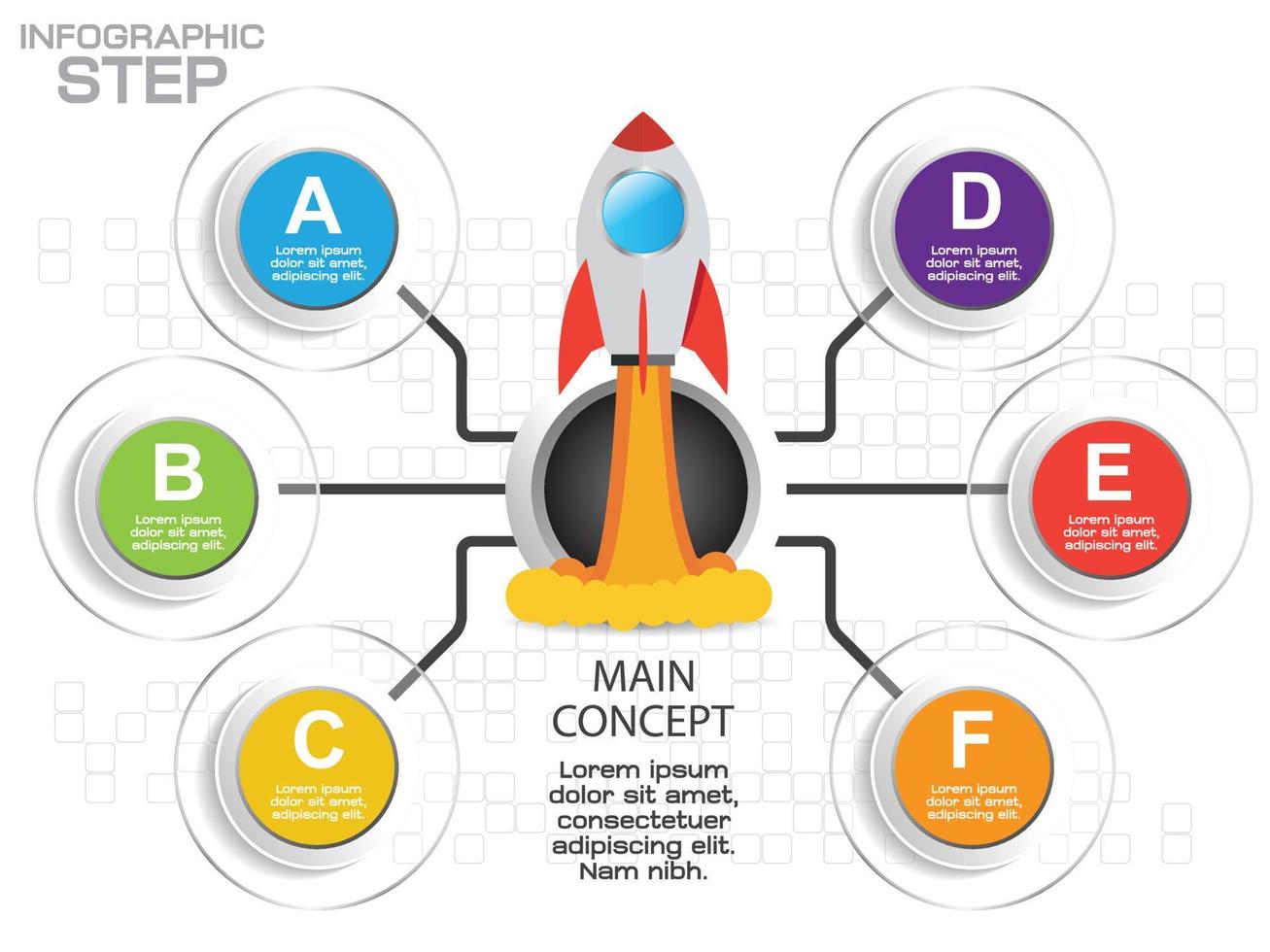 infografica aziendale per layout del flusso di lavoro, banner, diagramma, opzioni numeriche, opzioni di aumento, web design. vettore