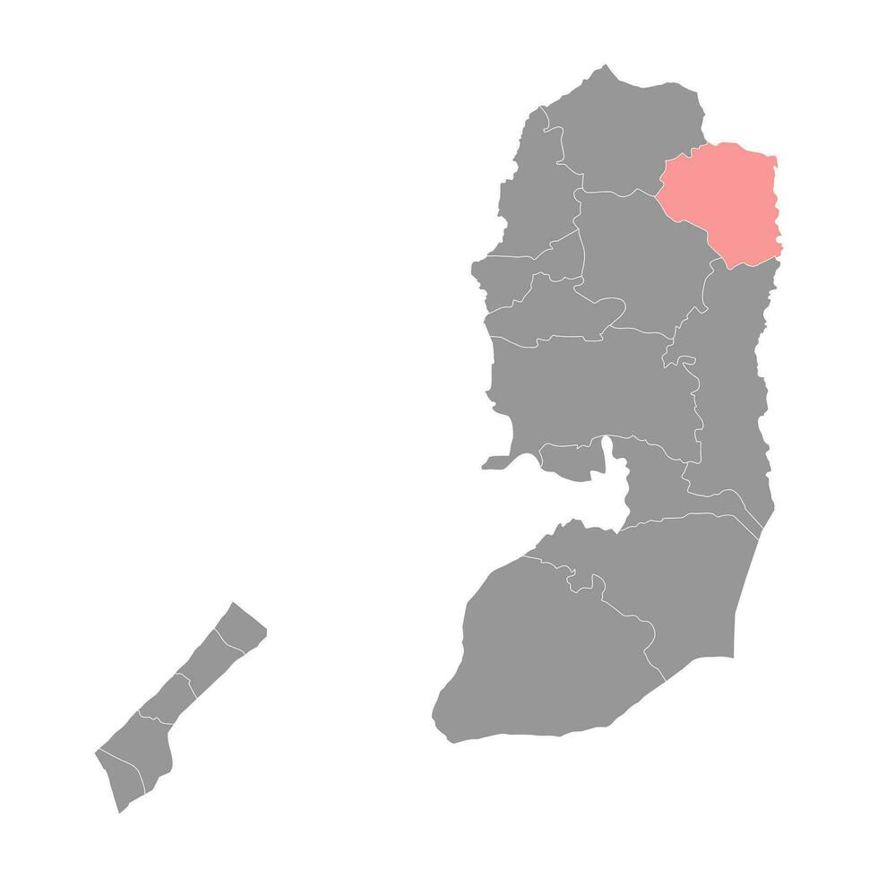 tube governatorato carta geografica, amministrativo divisione di Palestina. vettore illustrazione.