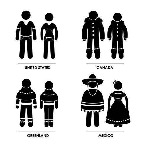 Costume tradizionale del Nord America. vettore