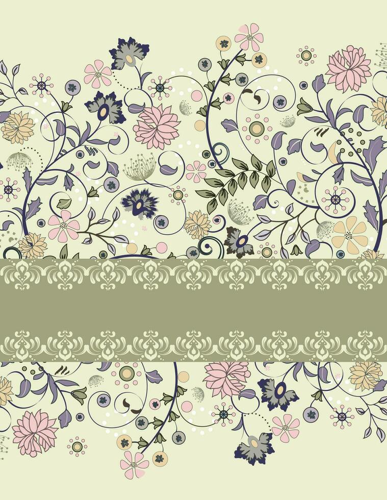 Vintage ▾ invito carta con ornato elegante retrò astratto floreale design vettore