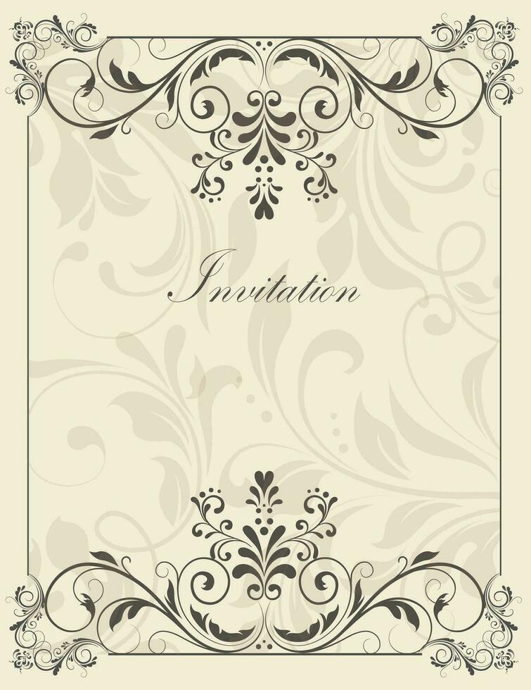 Vintage ▾ invito carta con ornato elegante retrò astratto floreale design vettore