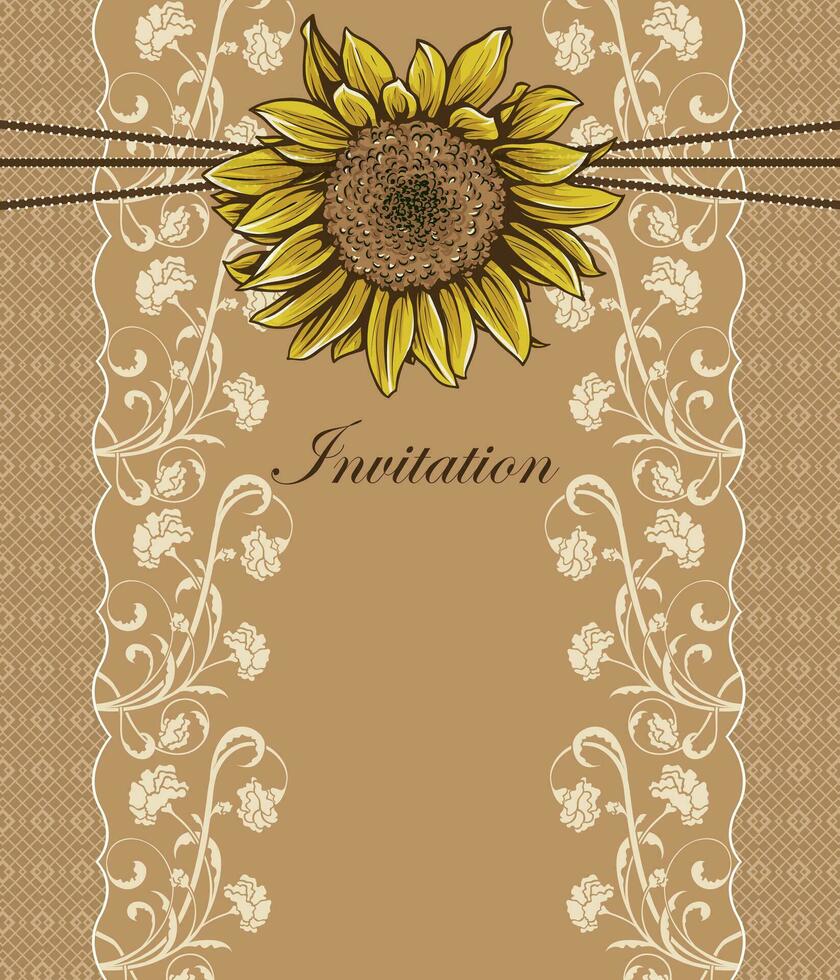 Vintage ▾ invito carta con ornato elegante retrò astratto floreale design vettore