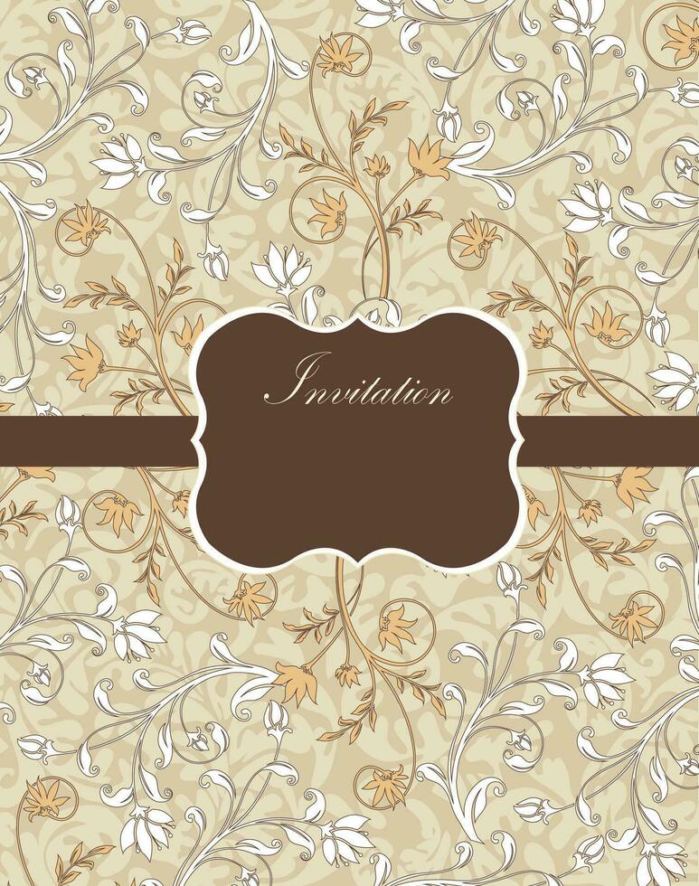 Vintage ▾ invito carta con ornato elegante retrò astratto floreale design vettore